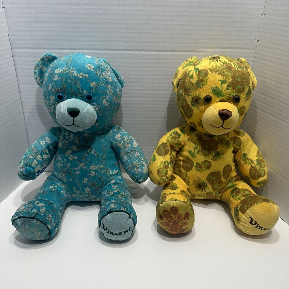 Build-A-Bear Van Gogh Museum Vincent Almond Blossom & Sunflowers Bears Lot of 2